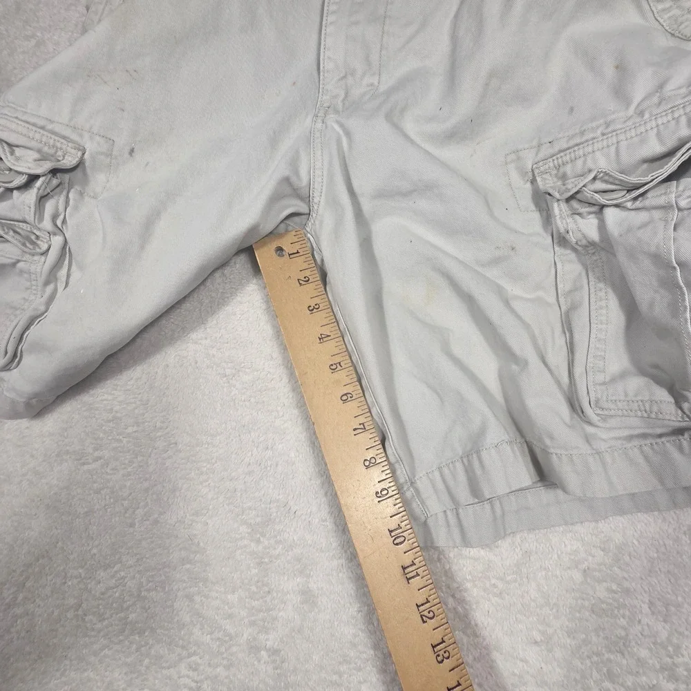Faded Glory Cargo Shorts Mens 38 Sidewalk Gray Good Cotton FM19B303 Utility Work